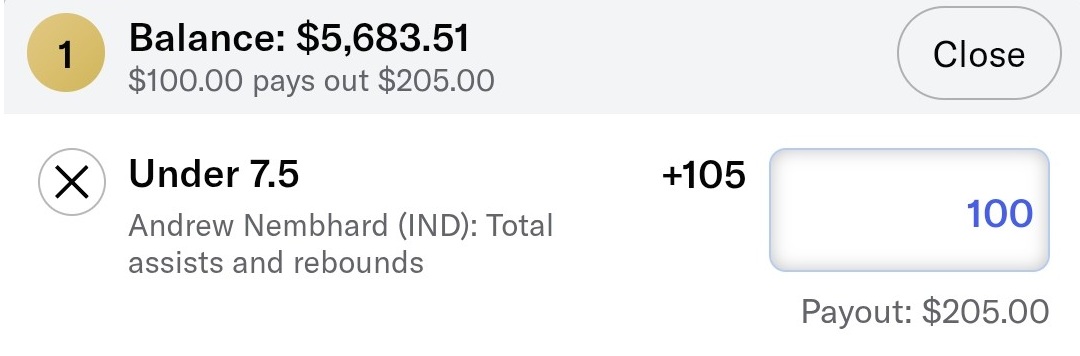 No-hold bet example with balanced odds